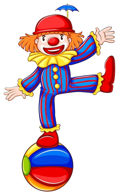 A simple drawing of a playful clown