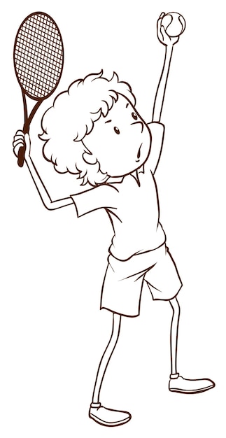 A simple drawing of a tennis player