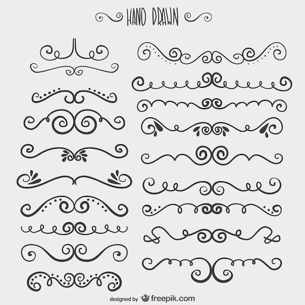 Free vector simple drawn ornaments