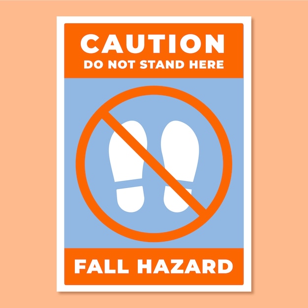 Simple duotone do not stand here fall hazard vertical sign