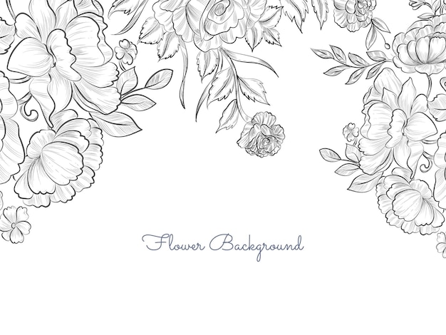 無料ベクター シンプルでエレガントな手描きの花の背景ベクトル