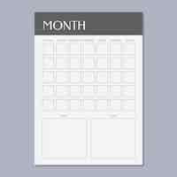 Free vector simple elegant monthly blank calendar