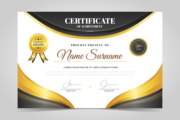 Free vector simple employee of the month certificate