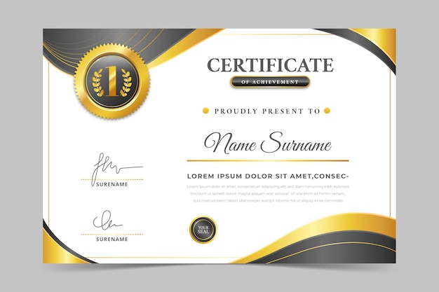 Free vector simple employee of the month certificate