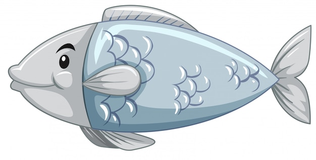 A simple fish cartoon character