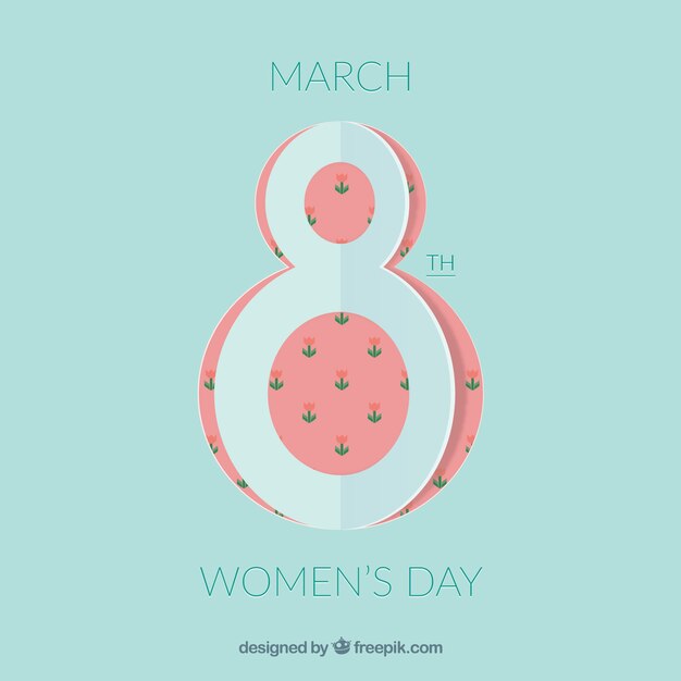 Free vector simple flat women's day background