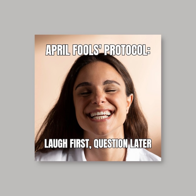 Free vector simple funny april fools' protocol meme