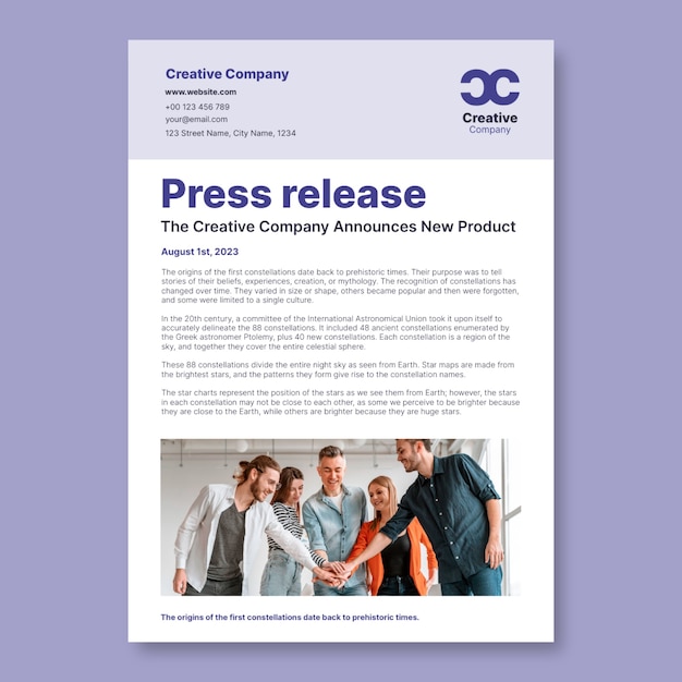 Free vector simple generic press release