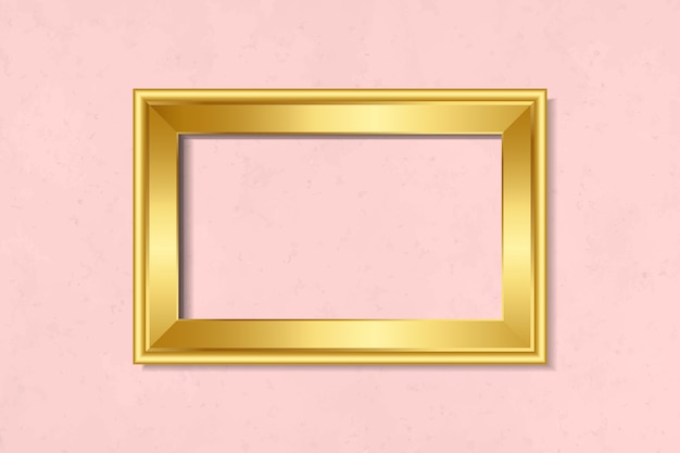 Simple golden frame on the wall