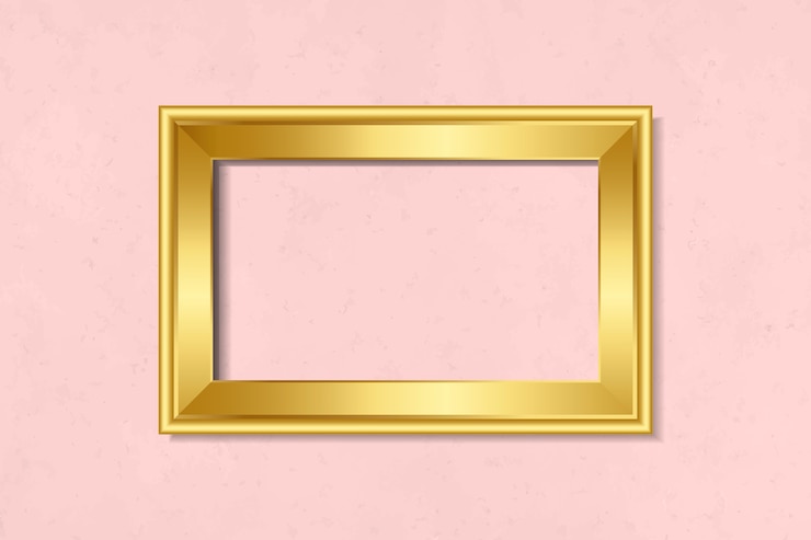 Free Vector simple golden frame on the wall