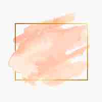 Free vector simple golden frame with watercolor stain