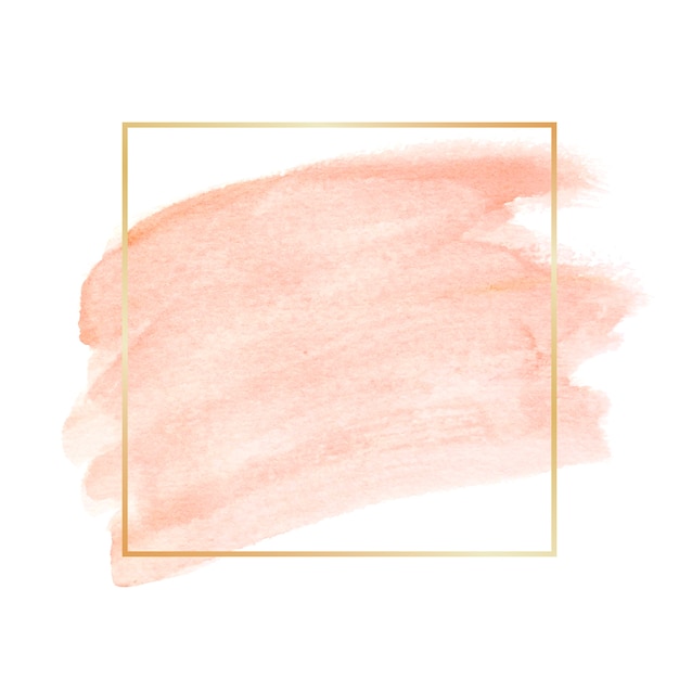 Free vector simple golden frame with watercolor stain