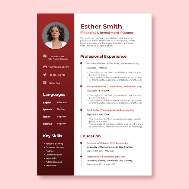 Simple gradient banking resume