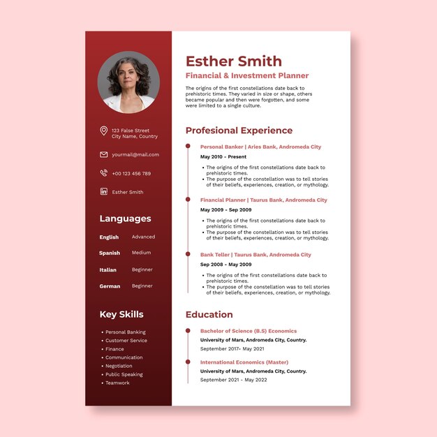 Simple gradient banking resume