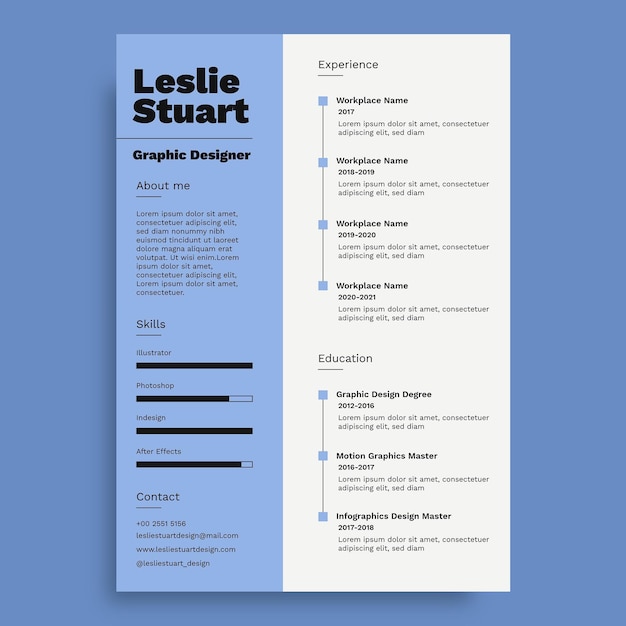 Free vector simple graphic designer resume