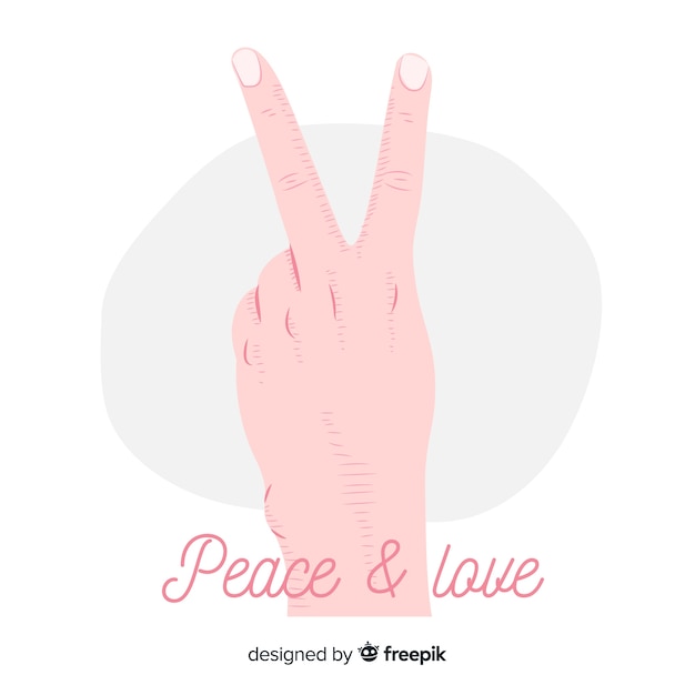 Simple hand peace sign background