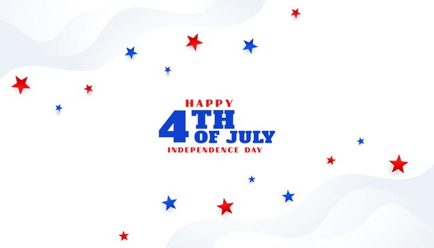 Простой счастливый день независимости 4 июля на стильном звездном фоне