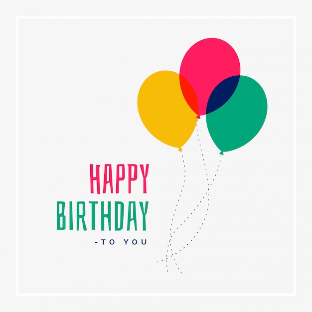 Free vector simple happy birthday greeting design