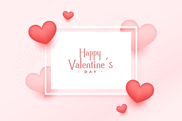 Simple happy valentines day hearts background