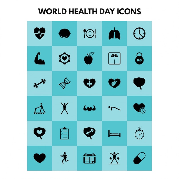 Free vector simple health icons set