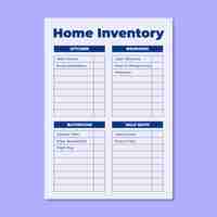 Free vector simple home inventory checklist