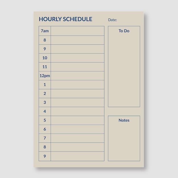 Free vector simple hourly schedule