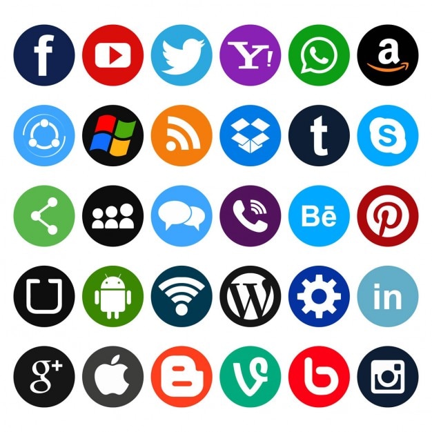 Free vector simple icons for social networks