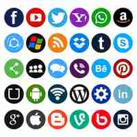 Free vector simple icons for social networks