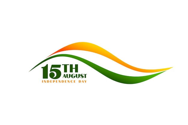 Simple india independence day background in wave style