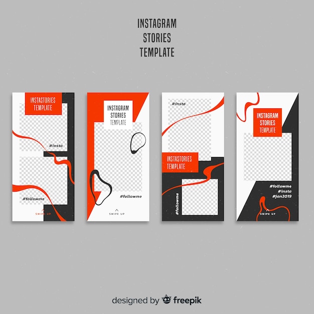 Free vector simple instagram stories template