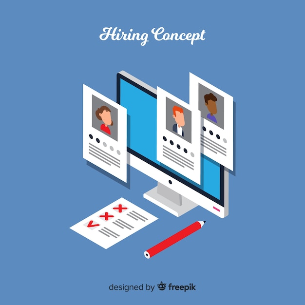 Free vector simple isometric hiring illustration