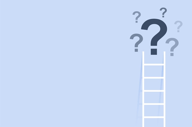 Free Vector simple ladder leading to the question mark icon challenge concept background