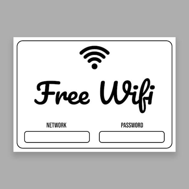 Simple lettering free wifi sign