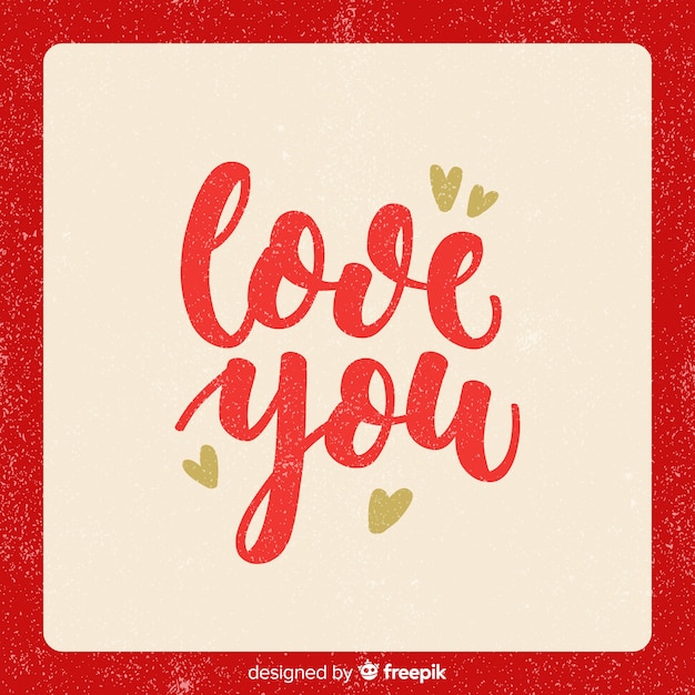 Vettore gratuito lettering san valentino sfondo semplice