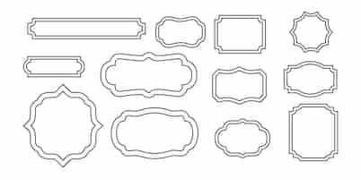 Free vector simple line frames collection of vertical blank templates to decorate