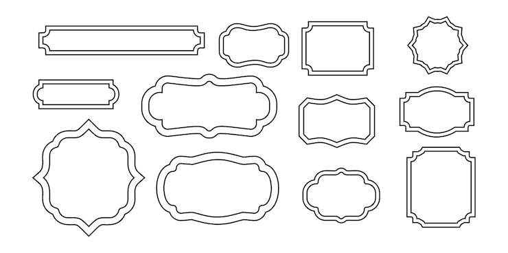 Free Vector simple line frames collection of vertical blank templates to decorate