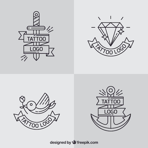 Простая коллекция татуировок для логотипов