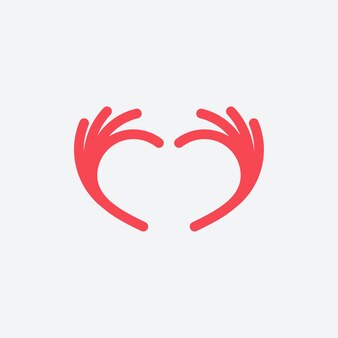 Simple love hand logo designs vector, caring logo template