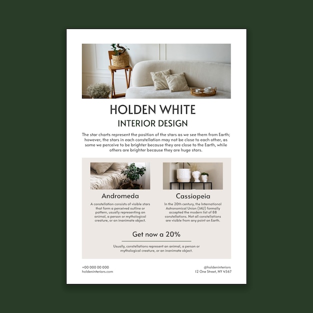 Simple minimal interior design flyer