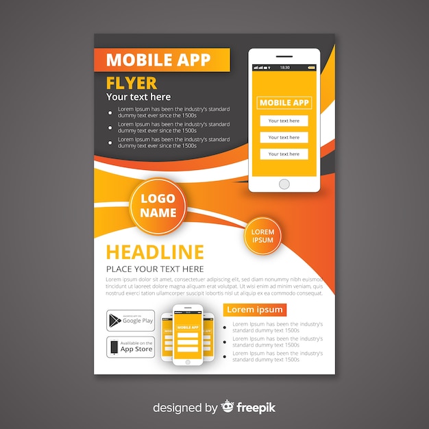 Free vector simple mobile phone flyer