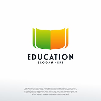 Simple modern book education logo designs template vector, logo symbol icon