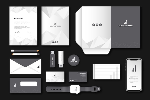 Free vector simple modern business stationery