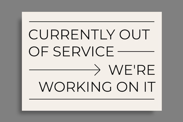 Free Vector simple modern out of order working on it sign template