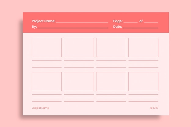 Simple monocolor 8 box storyboard