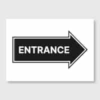 Free vector simple monocolor entrance arrow sign