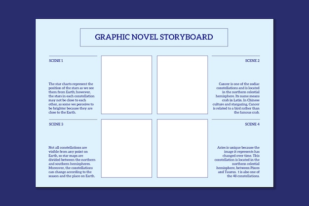 Simple monocolor graphic novel storyboard