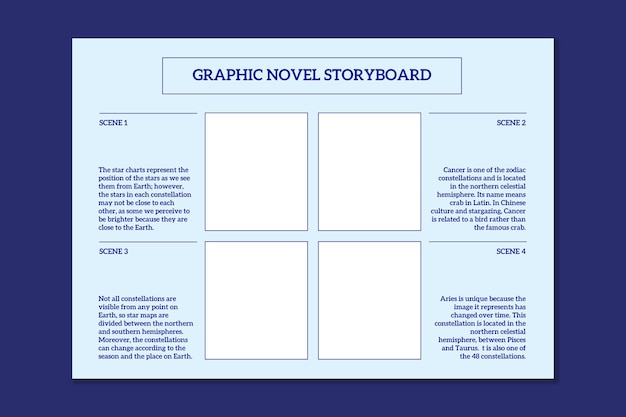 Vettore gratuito semplice storyboard di graphic novel monocolore