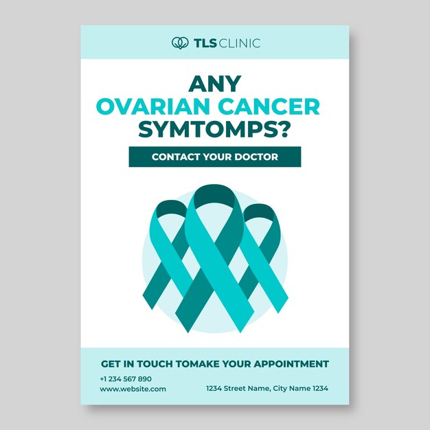 simple monocolor ovarian cancer awareness poster