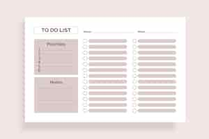 Free vector simple monocolor printable to do list