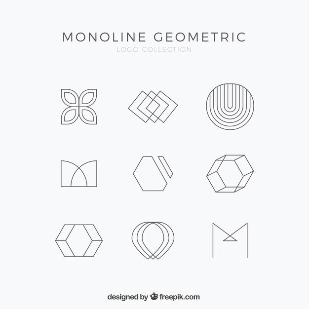 Simple monoline logo set